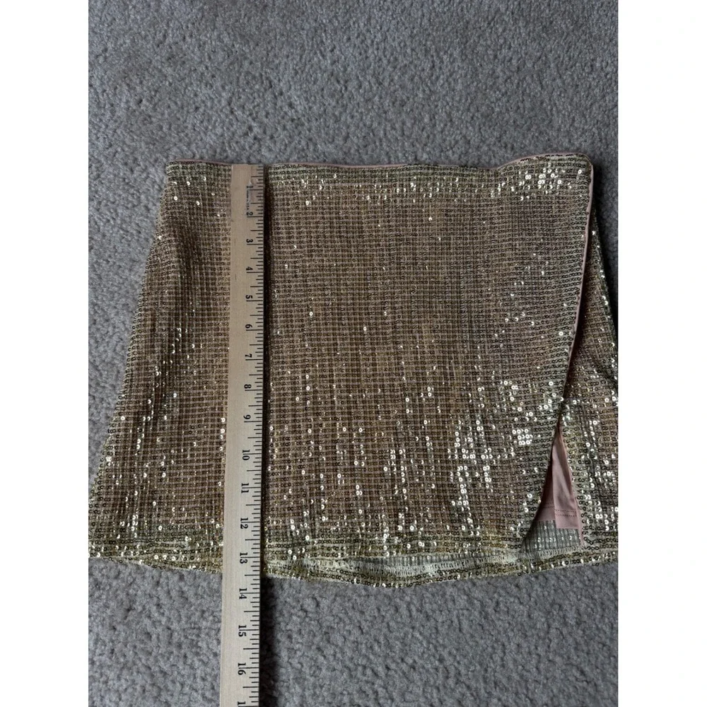 Lovers and Friends Mini Skirt‎ Selma Sequin Party Gold Small